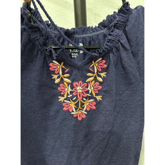 Mudd Embroidered Girls Floral Off-Shoulder Bohemian Top XS/S - Picture 4 of 9